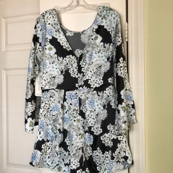 Almost Famous Pants - Almost Famous Retro Floral Print Romper with Bell